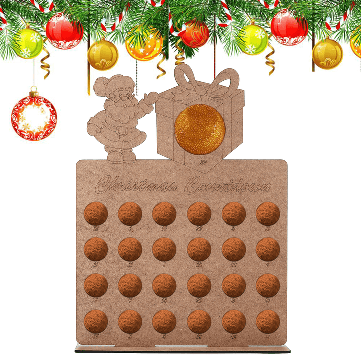 Wooden Advent Calendar Christmas Tree 24 Chocolates Stand Rack Home Decorations - MRSLM