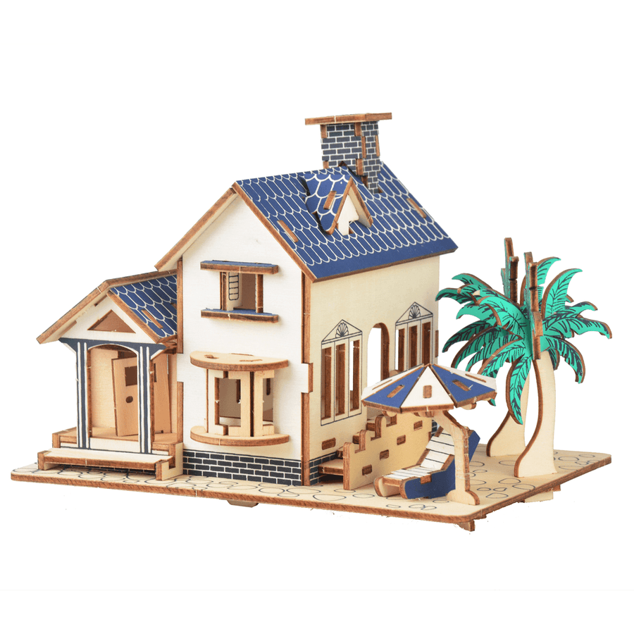 3D Woodcraft Assembly Doll House Kit Decoration Toy Model for Kids Gift - MRSLM