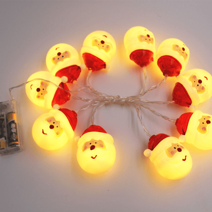 Christmas 1.5M 10 LED Fairy String Lights Lovely Santa Claus Battery Operated Decoration for Christmas Garland - MRSLM