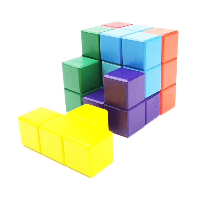 Child Wooden Building Blocks Toys Lightweight Cubes Set Kids Educational Toys Gift - MRSLM