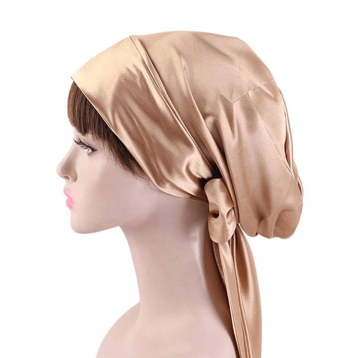 Satin Print Ribbon Bow Turban Hat - MRSLM