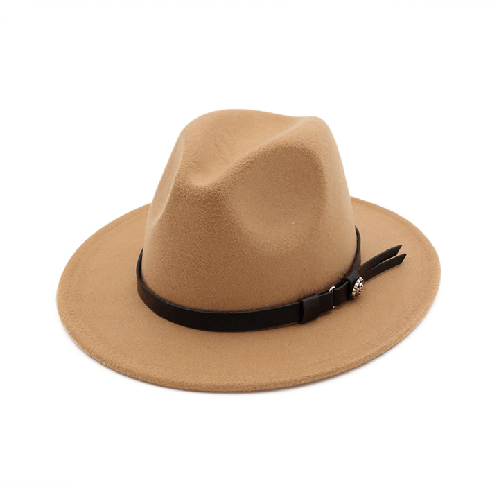 Jazz Flat Brim Felt Straight Brim Hat - MRSLM