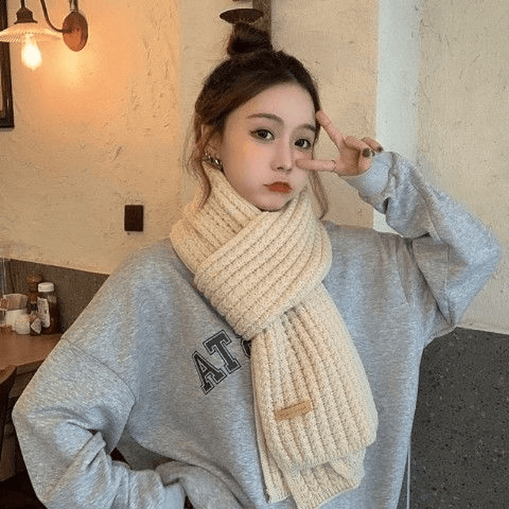 Scarf Women'S Winter Woolen Knitting Thickening to Keep Warm - MRSLM