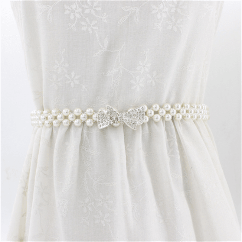 Women'S Rhinestone Pearl Waist Chain Fashion Dress Decoration - MRSLM