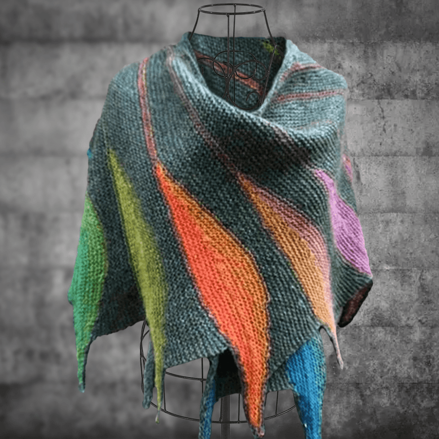 Casual Knitted Color-Block Scarves & Shawls - MRSLM