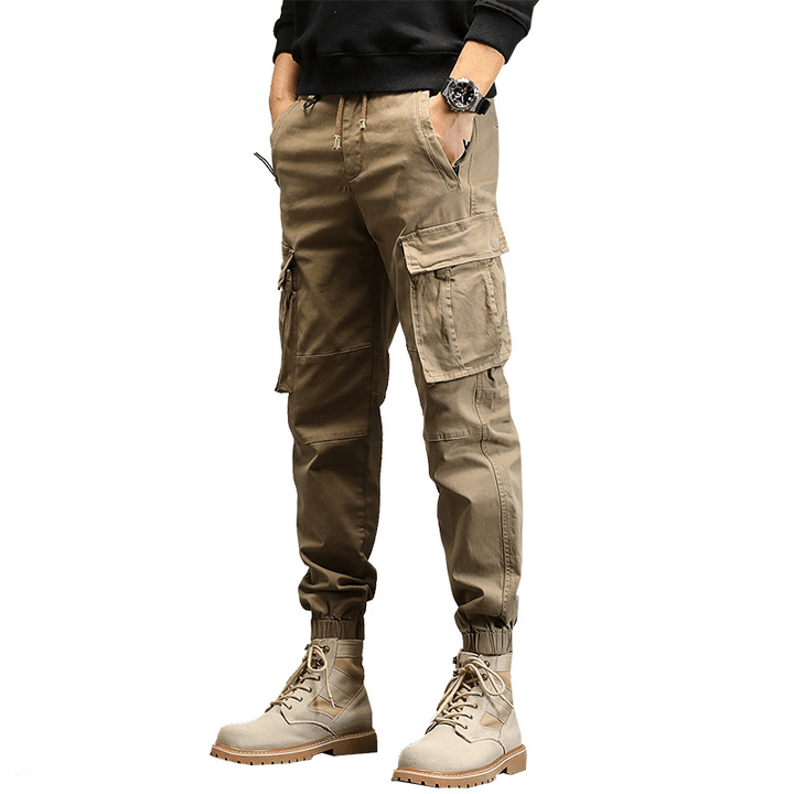 New Style Men'S Casual Pants Overalls with Multi-Pocket Binding Feet - MRSLM