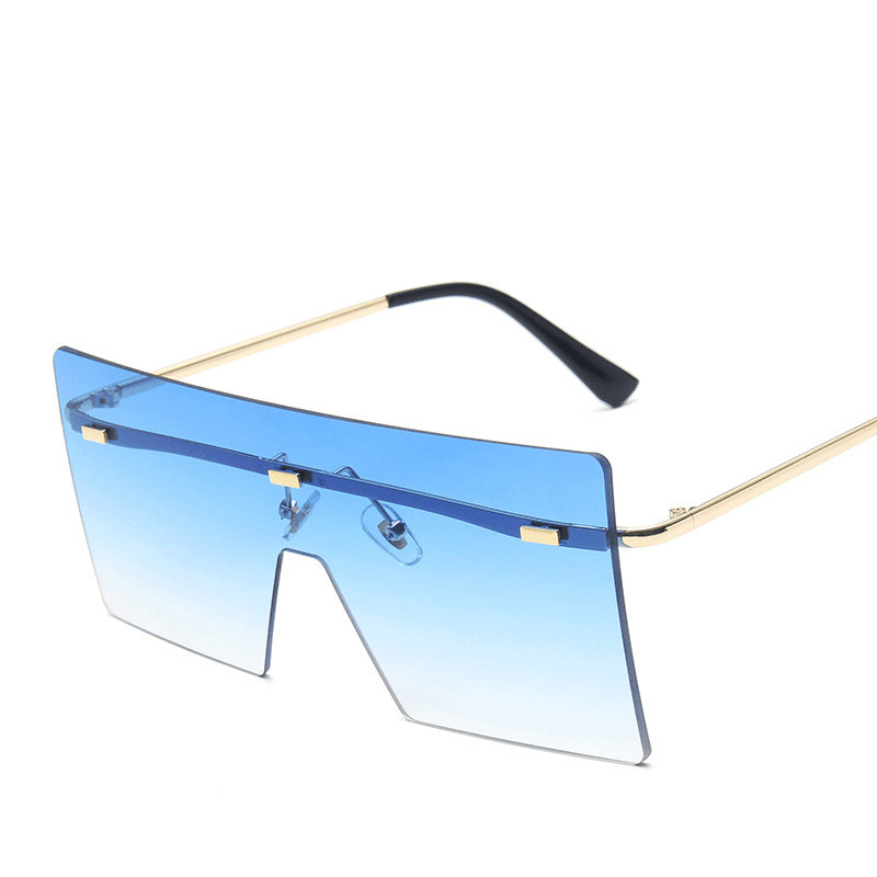 Large Frame One-Piece Sunglasses Women'S Square Frameless Ocean Piece Sunglasses - MRSLM