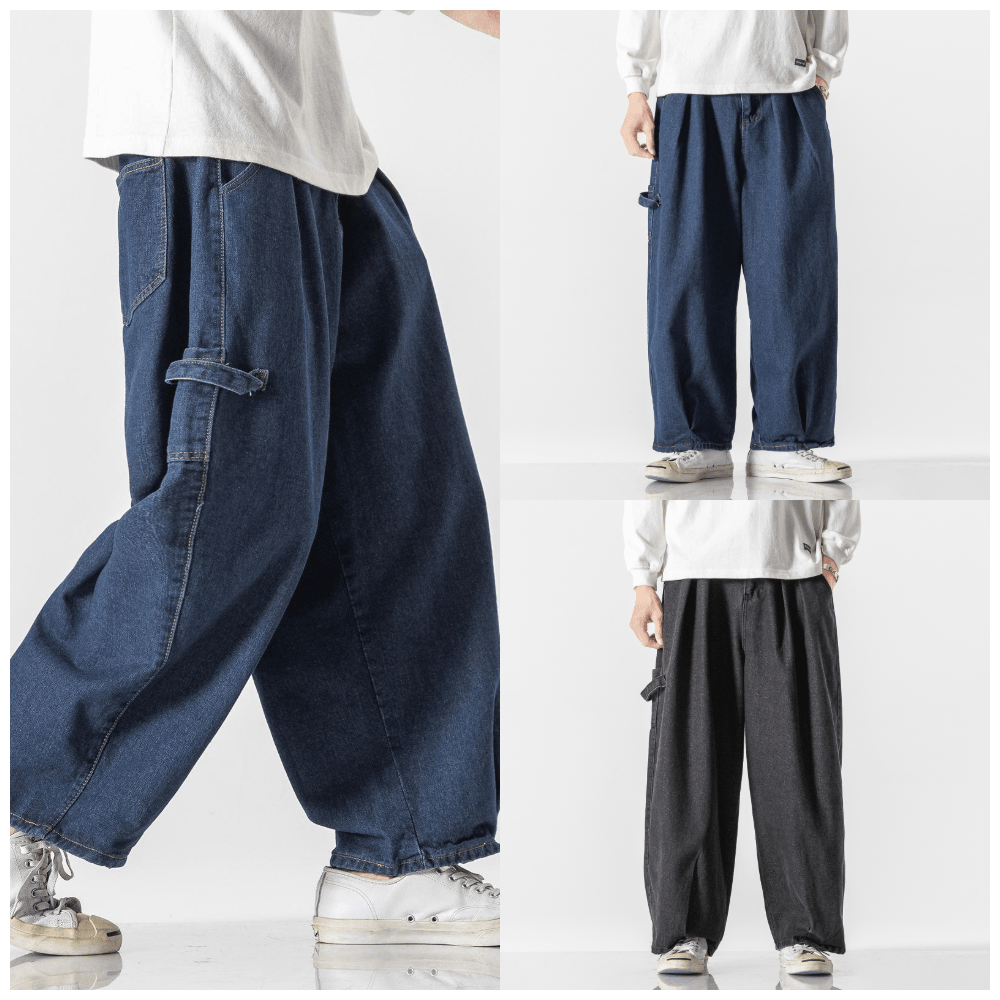 Denim Casual Workwear Wide-Leg Straight-Leg Pants - MRSLM