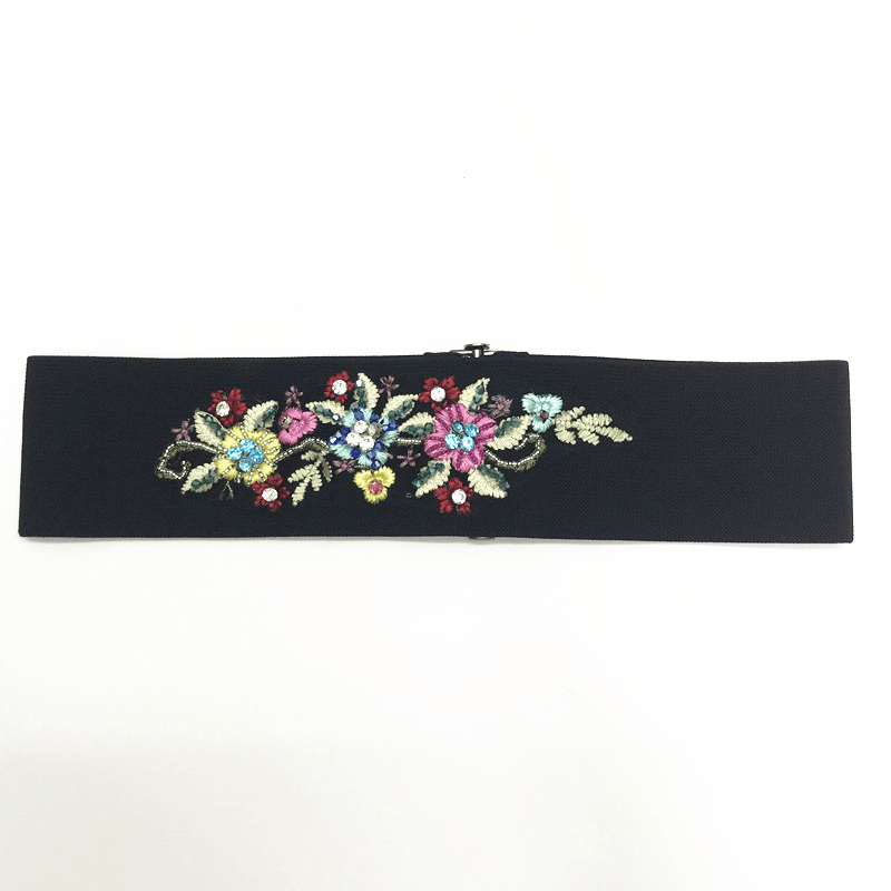 Embroidered Ladies Waist Flower-Shaped Decorative Buckle All-Match Single Loop Weaving - MRSLM