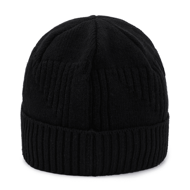 Men'S Thick Woolen Knitted Pullover Cotton Hat - MRSLM