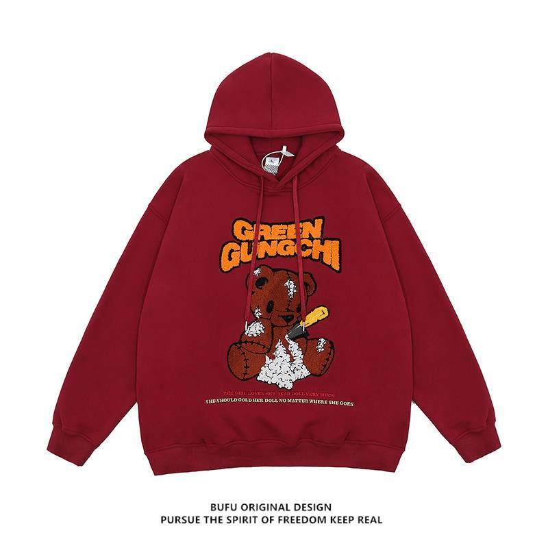 National Tide Brand Cartoon Bear Sweatshirt - MRSLM