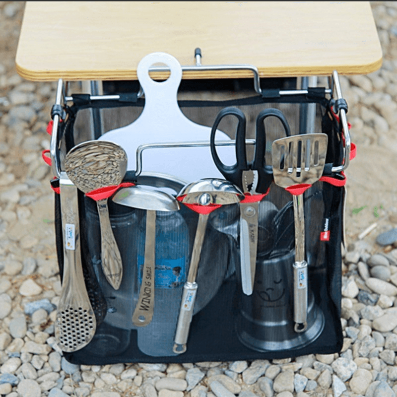 Campleader Outdoor Picnic Camping Storage Net Bag Stuff Storage Mesh Pack Kitchen Portable Folding Table Hanging Net - MRSLM