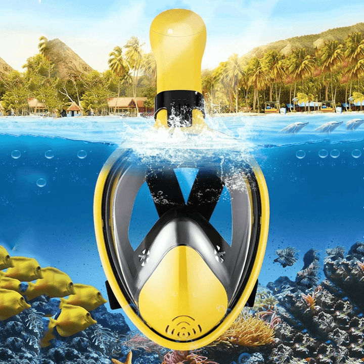 Foldable anti Fog Snorkeling Panoramic Diving Mask All-Dry Full Face Diving Mask Gopros Mount Underwater Diving Mask Swimming Adult Kids - MRSLM