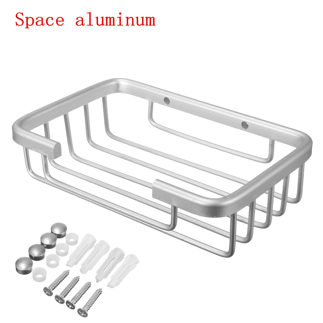 Space Aluminum Square Multifunctional Bathroom Space Saver Storage Soap Box 5 X 4 X 1Inches - MRSLM