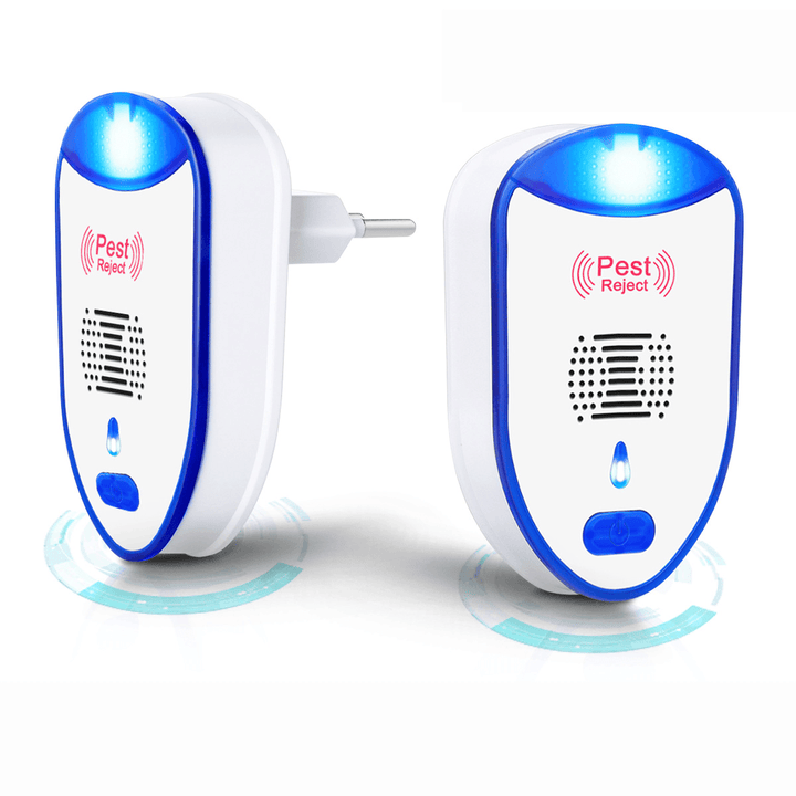 2PCS Multi-Functional Mosquito Repeller Inverter Ultrasonic Mouse Repeller Indoor and Outdoor Insect Exterminator - MRSLM