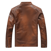 men's gradient PU leather jacket, view 4 - MRSLM