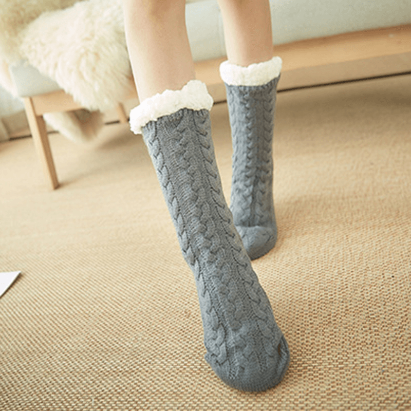 Women Winter Thickening Warm Non-Slip Middle Tube Socks - MRSLM