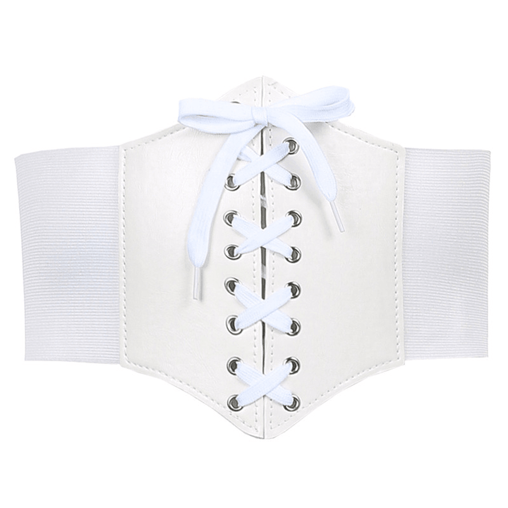 Waist-Slimming Belt Women'S Dark Wind High-Waist Irregular PU Girdle - MRSLM