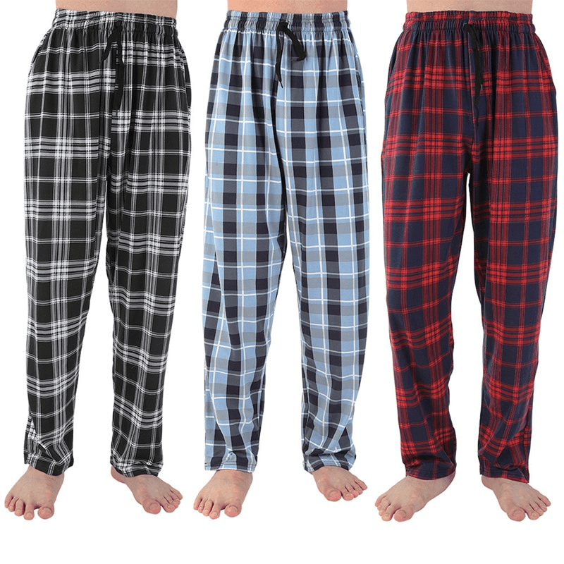 Men'S Check Cotton Sleep Bottoms - MRSLM