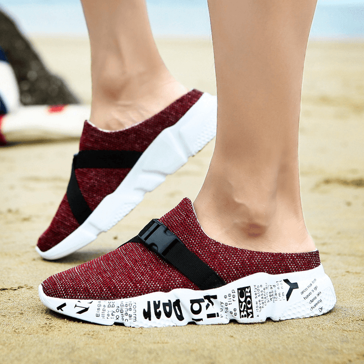 Men Breathable Soft Sole Non Slip Comfy Cushioned Casual Beach Slippers - MRSLM