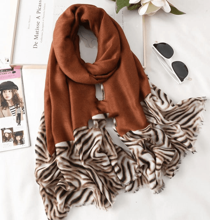 Men'S and Women'S Cotton Scarf Casual Leopard Print Long Gauze Scarf - MRSLM