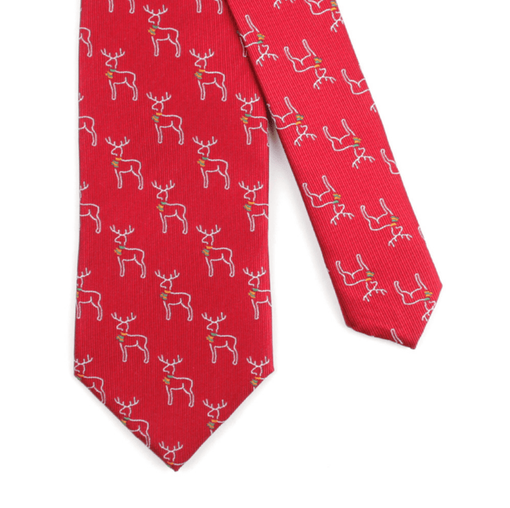 Men'S Christmas Print Polyester Silk Tie - MRSLM