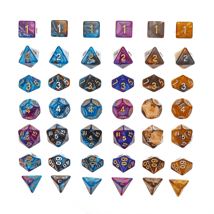 42PCS Metal Polyhedral Dices Set for Dungeons & Dragons Dice Desktop RPG Game - MRSLM