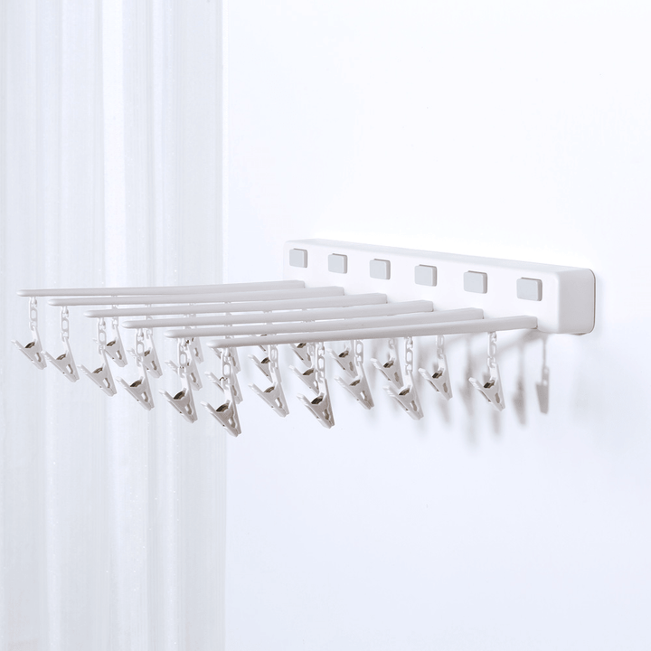 Multi-Function Folding Air Dry Rack Hole Free Clothes Rack Balcony Sock Dry Rack for Indoor Clothes Hanger - MRSLM