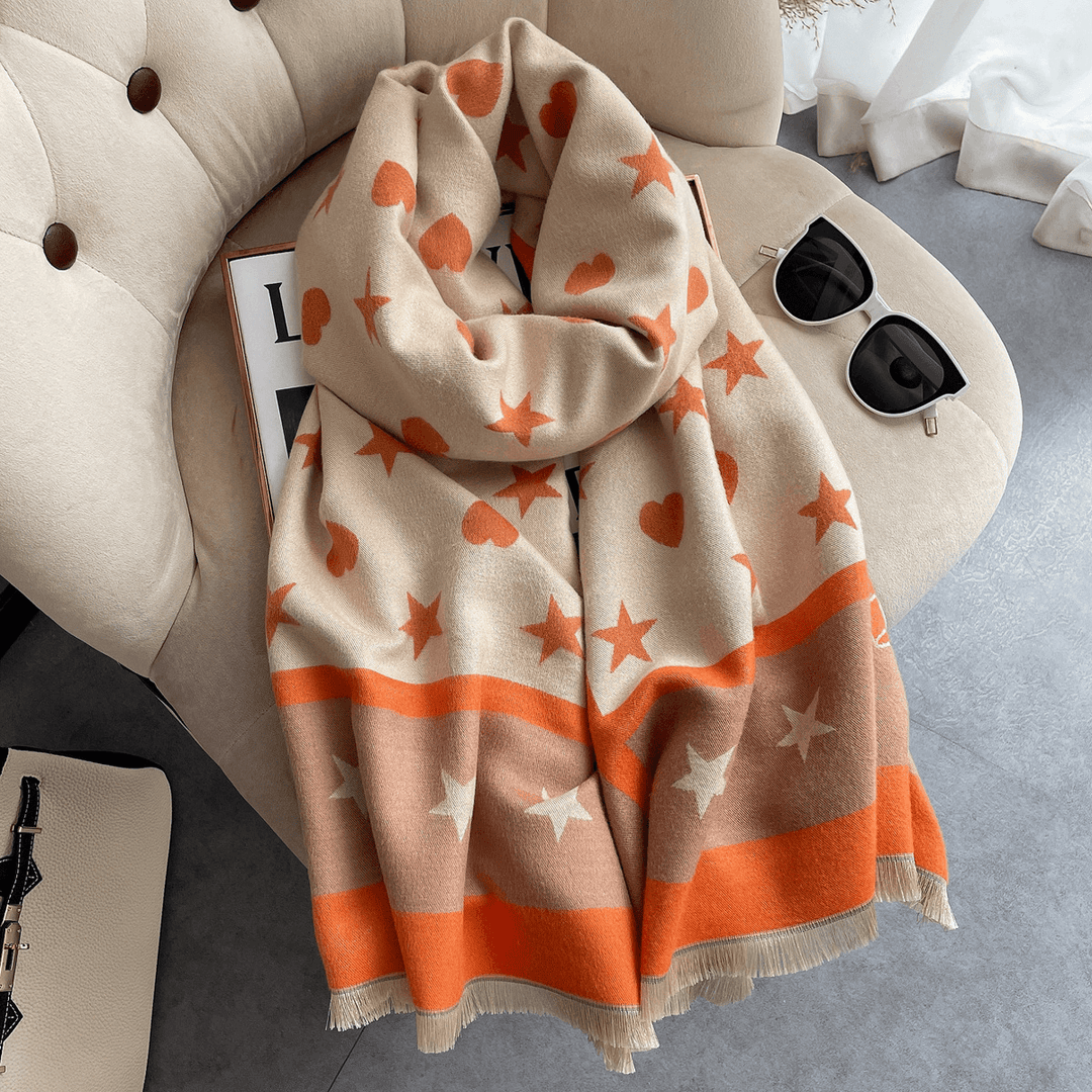 Star Thick Warmth Cashmere Korean Spring and Autumn Ladies Scarf - MRSLM