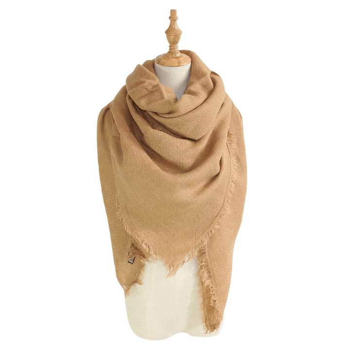 Women'S Shawl with Square and Longsolid Color Scarf - MRSLM