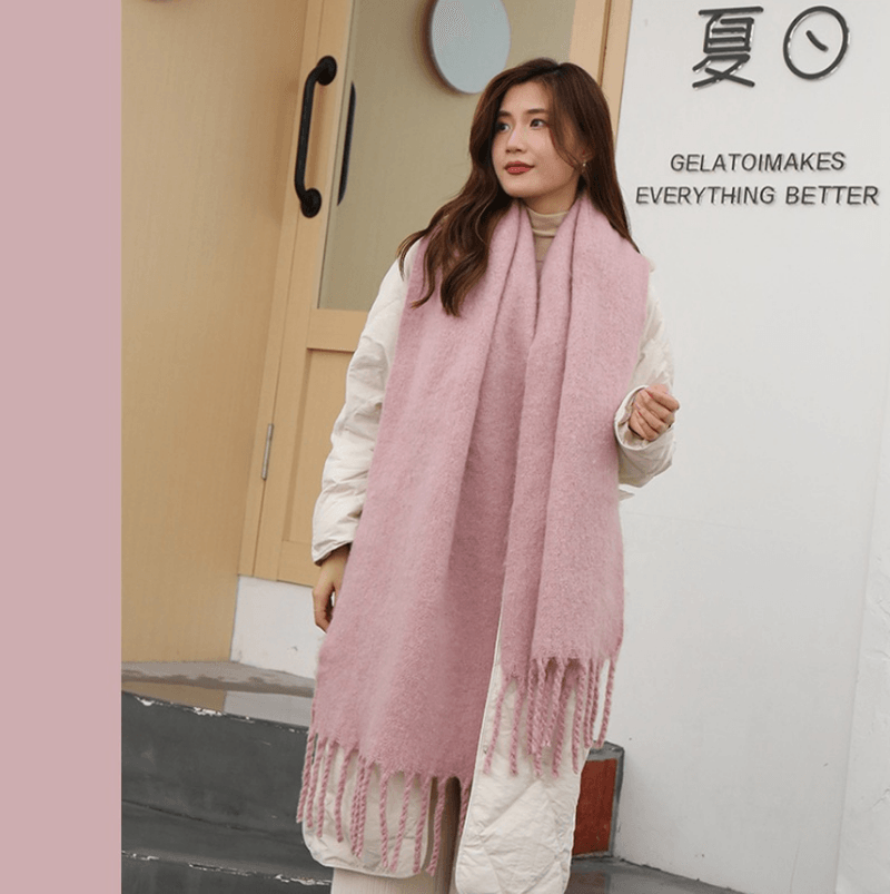 Fashion All-Match Solid Color Windproof Padded Shawl - MRSLM