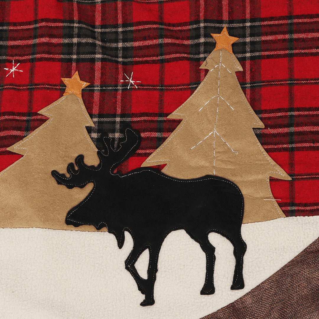 Christmas Decor 105Cm David'S Deer Christmas Tree Skirt Aprons New Year Xmas Tree Carpet Foot Cover for Home Decoration - MRSLM