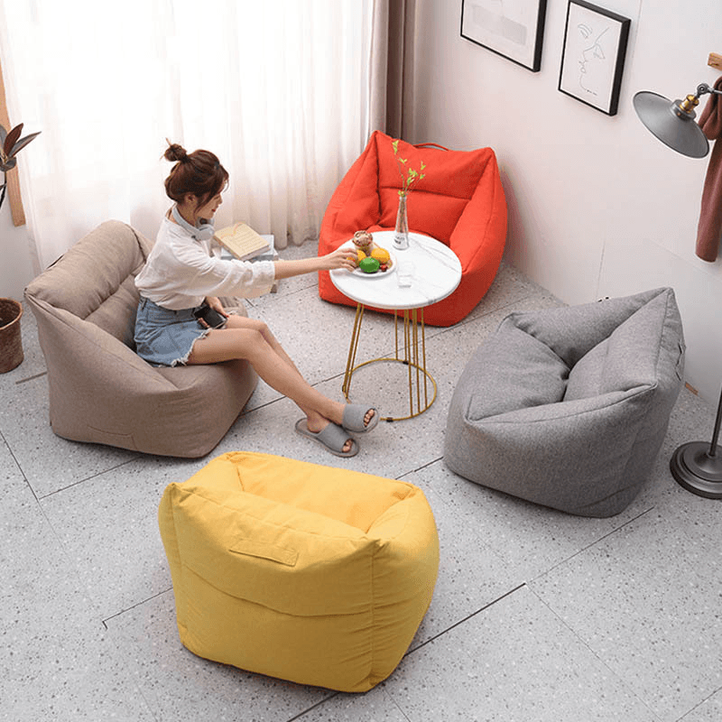 Square Couch Bean Bag Lazy Sofa for Leisure Sitting Room Household Bedroom Can Unpick and Wash - MRSLM