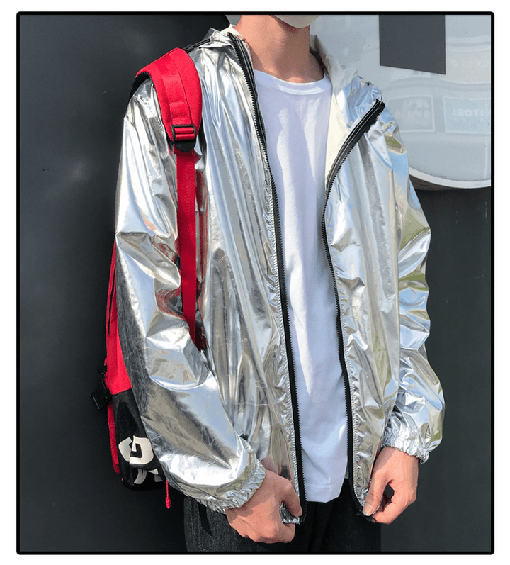 Gold and Silver Reflective Laser Show Shiny Jacket - MRSLM