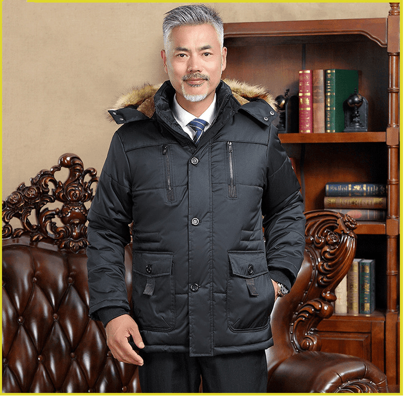 Men's loose hooded zip coat, view 3 - MRSLM