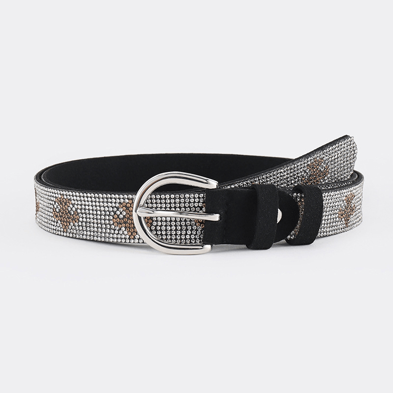 Fashion Women'S PU Leather Rhinestone Belt - MRSLM