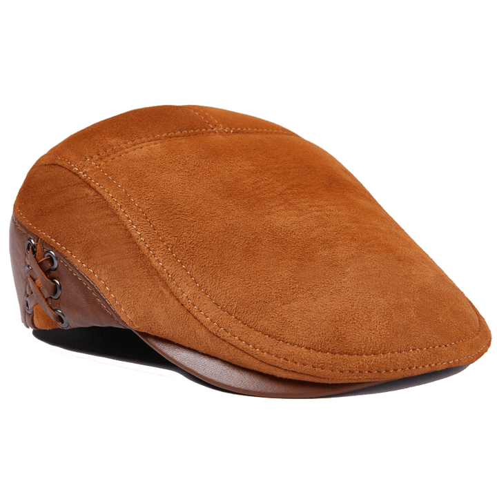 Men'S Cowhide Beret Leather Hat - MRSLM