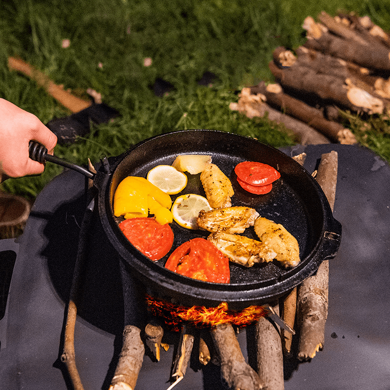 NATUREHIKE Outdoor Multi Purpose Cast Iron Pot Picnic Cooking Tools Frying Pan Soup Pot Cookware Culinary Enthusiasts - MRSLM