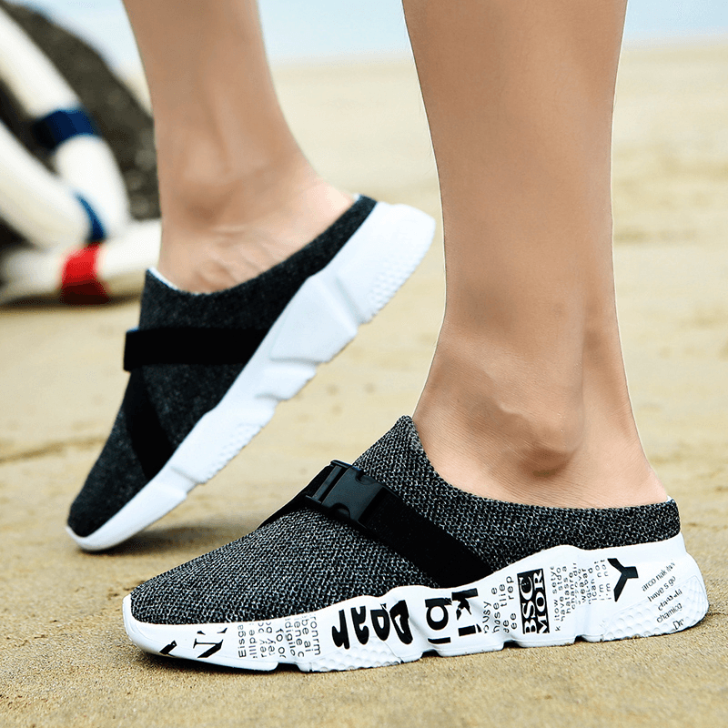 Men Breathable Soft Sole Non Slip Comfy Cushioned Casual Beach Slippers - MRSLM