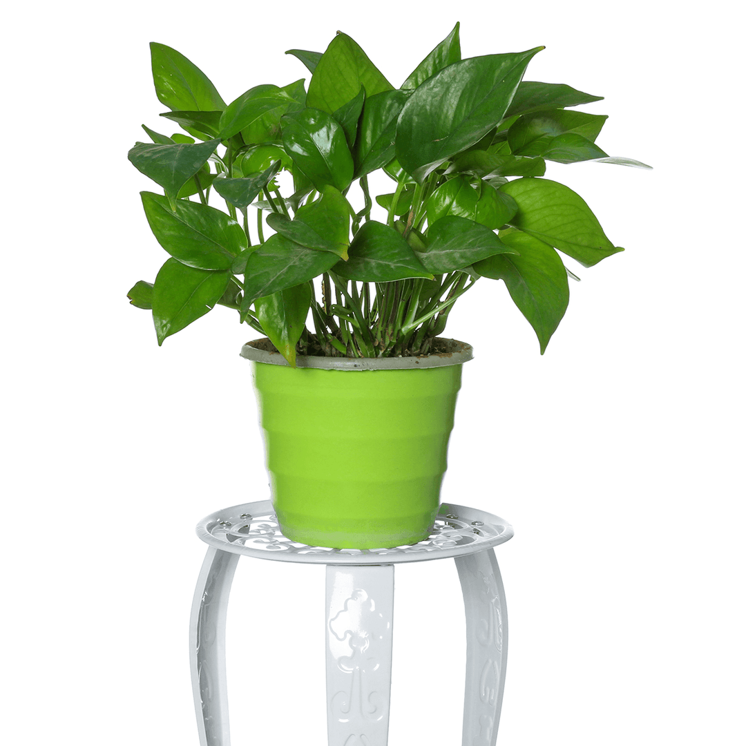 2 Tier Plant Stand Ceramic Planter Pot Succulent Flower Iron Rack Holder - MRSLM