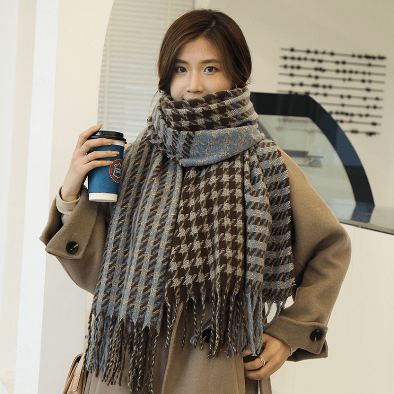 Fashion Color Matching Cashmere Padded Warm Scarf - MRSLM