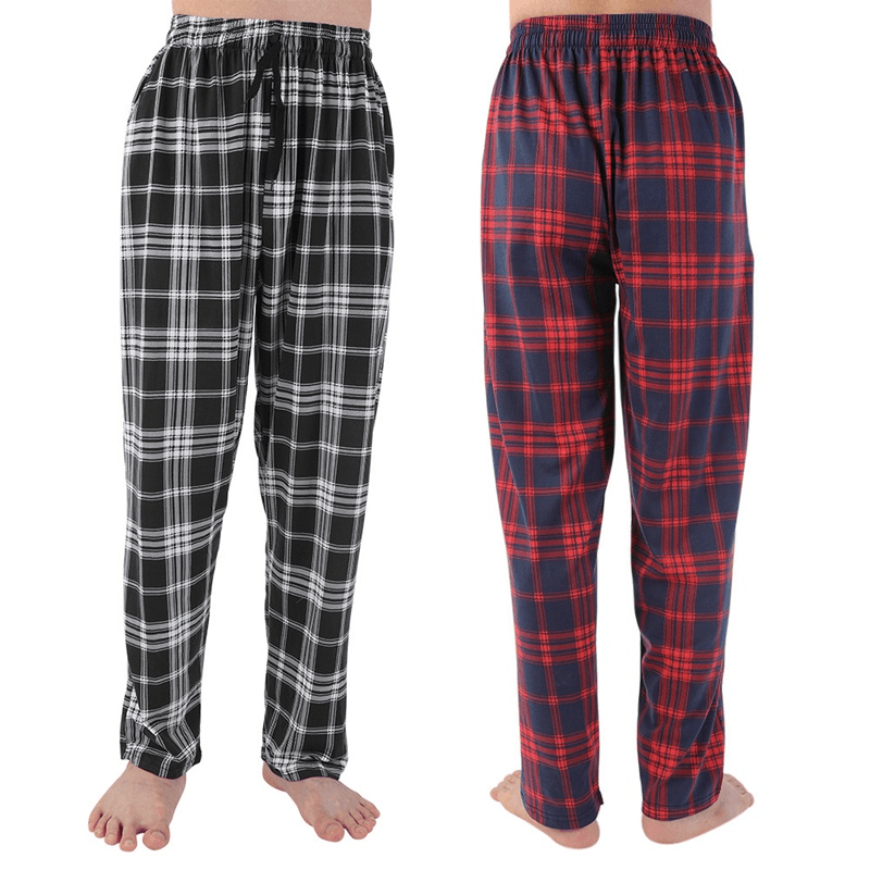 Men'S Check Cotton Sleep Bottoms - MRSLM