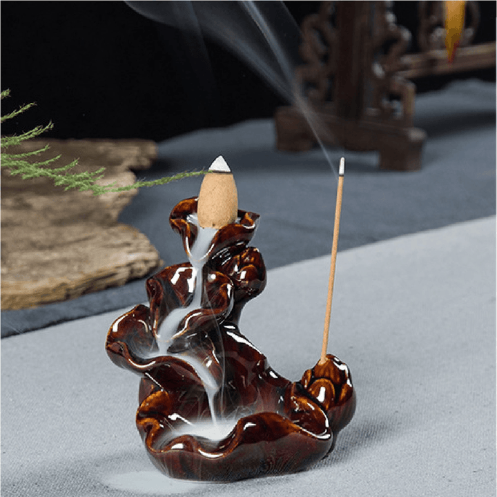 Porcelain Ceramic Backflow Incense Stick Burner Holder - MRSLM