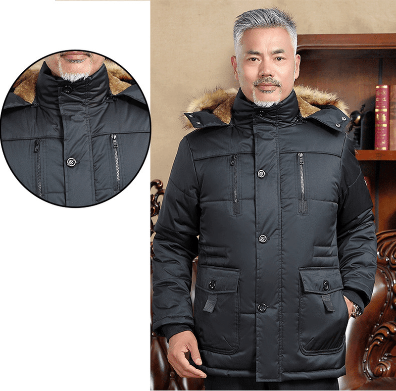 Men's loose hooded zip coat, view 4 - MRSLM