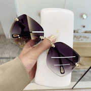 frameless square sunglasses for women, view 3 - MRSLM