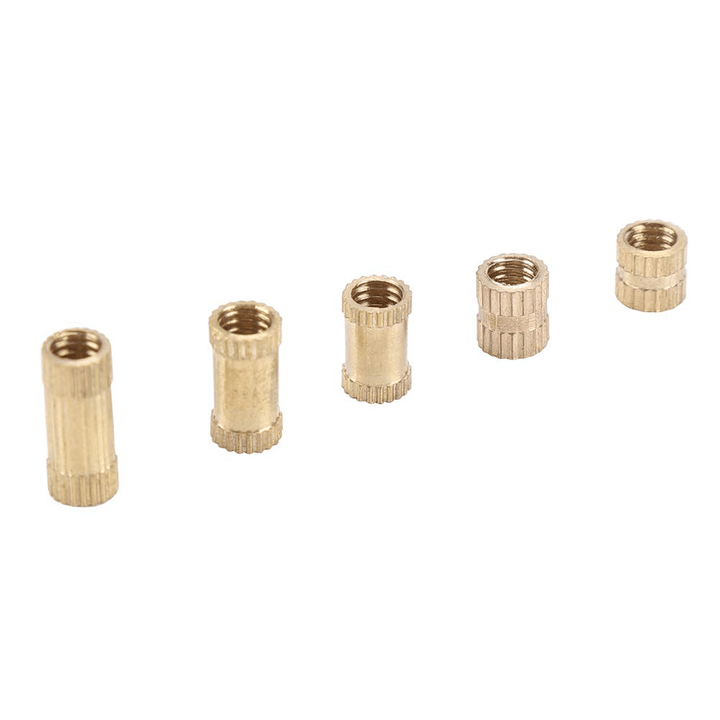 Suleve M4BN1 170Pcs M4 Brass Cylinder Knurled Nut Threaded round Insert Embedded Nuts Assortment Set - MRSLM