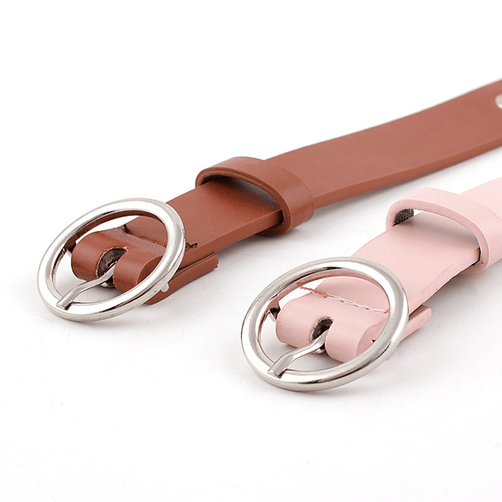 Hollow Eyelet Belt, Ladies Fashion round Buckle Decoration - MRSLM