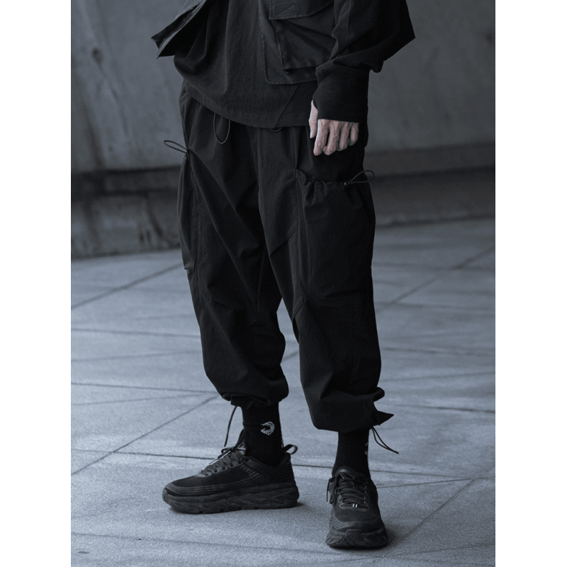 Men's big pocket drawstring cargo trousers - MRSLM
