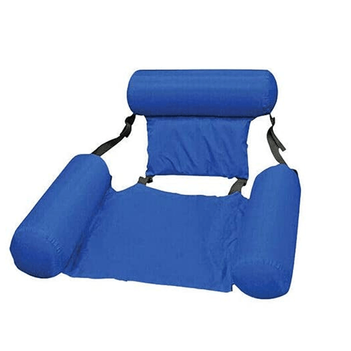 Water Lounge Chair Summer Swimming Inflatable Foldable Floating Row Backrest Air Mat Party Pool Toy - MRSLM