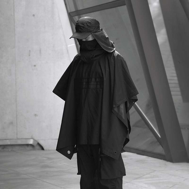Black cloak windbreaker jacket, view 5 - MRSLM